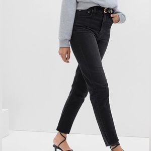 GAP Black Rinse Sky High Rise Cheeky Straight Jeans with Washwell size 32 R